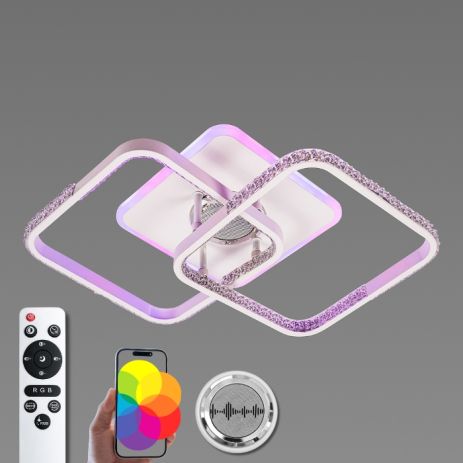 Люстра стельова світлодіодна з музичною колонкою та RGB підсвіткою для спальні та дитячої VALESO YZD1272 Білий