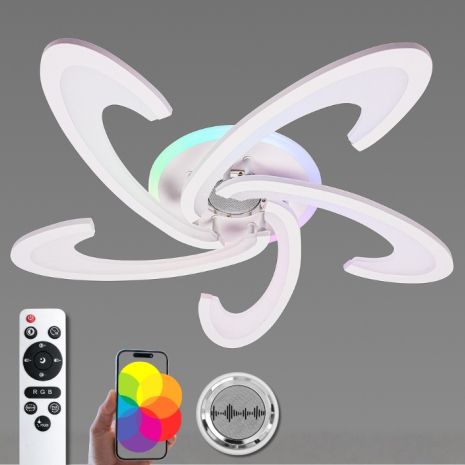 Люстра стельова світлодіодна з музичною колонкою та RGB підсвіткою для вітальні та спальні VALESO YZD1274
