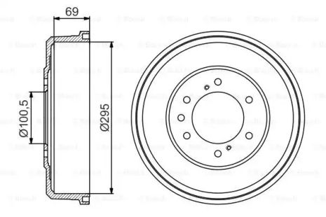 Барабан тормозной NISSAN 43206VE860, NISSAN NAVARA, BOSCH (0986477165)