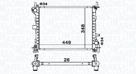Радиатор охлаждения FORD FOCUS, MAGNETI MARELLI (350213160300)