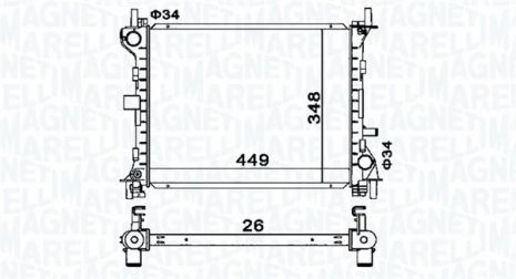 Радиатор охлаждения FORD FOCUS, MAGNETI MARELLI (350213160300)