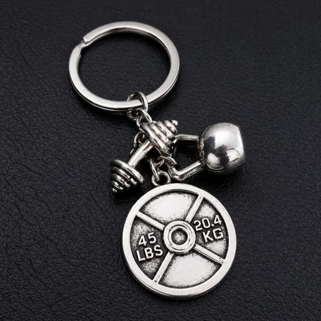Брелок для спрортсменів Сила штанга Гантелі Шарм Вага Фітнес зі словами Тренажерний зал Crossfit