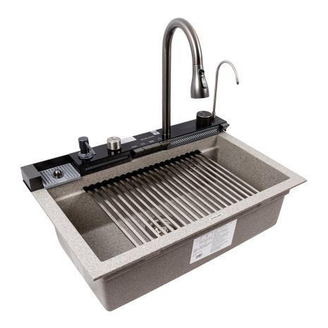 Гранітна мийка VALESO 6846 IRENA, матова, сірий