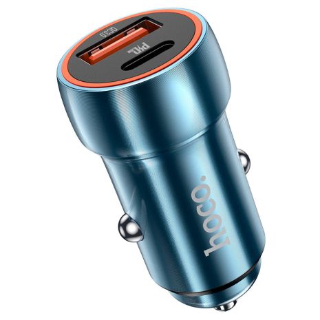 Авто Зарядний Пристрій Hoco Z46A PD20W+QC3.0 Сапфірово-синій