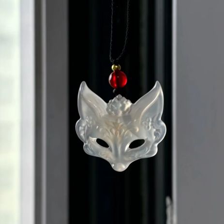 Підвіска лисиця кулон у вигляді білої маски лисиці китайський етнічний стиль
