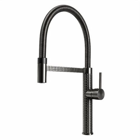 Гнучкий змішувач з тримачем VALESO VAS2, чорний гусак / PVD чорний