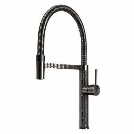 Гнучкий змішувач з тримачем VALESO VAS2, чорний гусак / PVD чорний