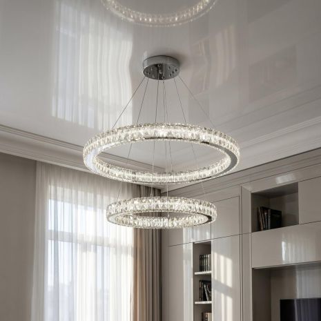 Кришталеві лед кільця Artlight 191W до 30 м² колір Хром 8219-70+50CH