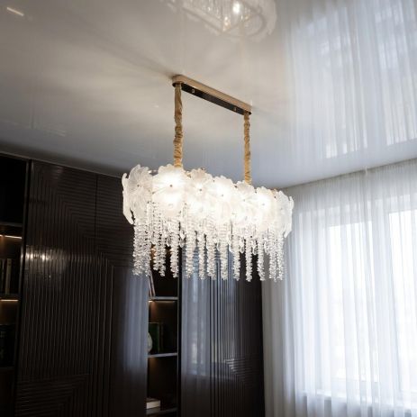 Оригінальна лед лююстра з підвісками Artlight 116W до 20 м² колір Золото 7068-800x350BGD