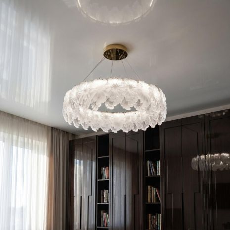 Велика декоративна лед люстра Artlight 93W до 20 м² колір Золото 7066-800GD