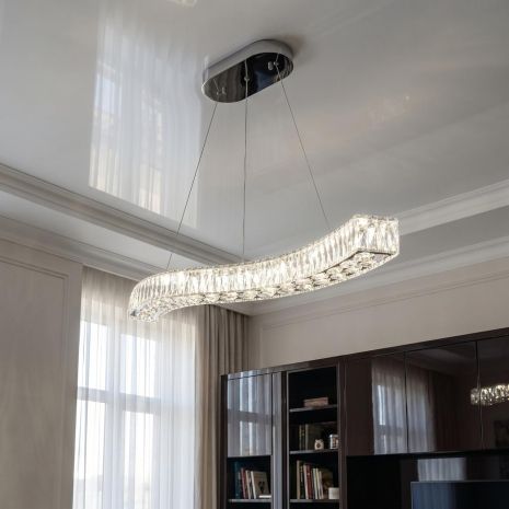 Кришталева Лед люстра хвиля Artlight 63W до 16 м² колір Хром 8220-1000LCH