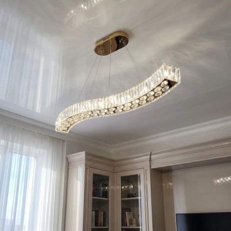 Довга лед люстра Хвиля Artlight 63W до 16 м² колір Золото 8220-1000LGD