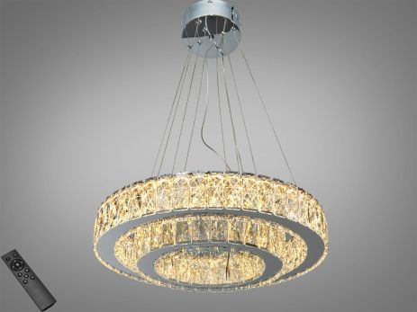 Люстра світлодіодна на два кола Diasha 82W до 18 м² колір Хром 575/500+320HR