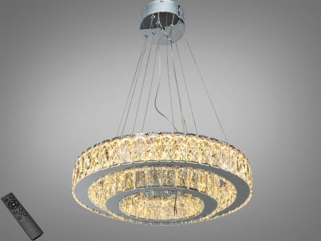 Люстра світлодіодна на два кола Diasha 82W до 18 м² колір Хром 575/500+320HR