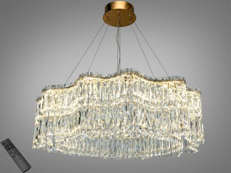 Підвісна світлодіодна люстра в хол Diasha 125W до 20 м² колір Золото 576/800G