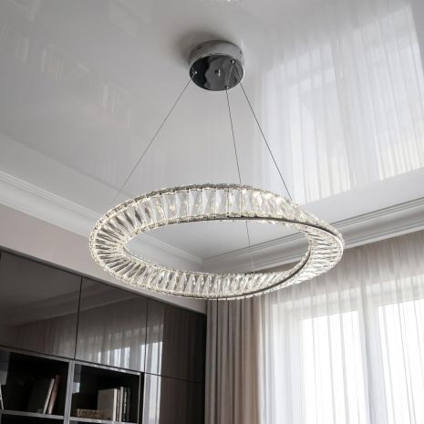 Люстра Підвіс кристал Diasha 72W до 18 м² колір Хром 548/600CH