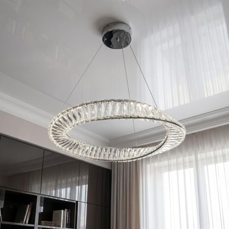 Люстра Підвіс кристал Diasha 72W до 18 м² колір Хром 548/600CH