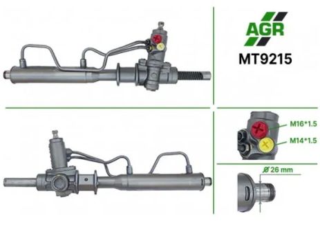 Рулевая рейка с ГУР, новая, MITSUBISHI Space Runner 1991-1999, MITSUBISHI Space Wagon 1991-1998, AGR (MT9215)