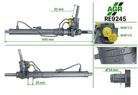 Рулевая рейка с ГУР, новая, RENAULT SCENIC 00-03, TWINGO 93-96, RENAULT MEGANE 96-03 (4X4), AGR (RE9245)