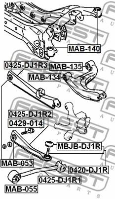Тяга задняя поперечная Mitsubishi Endeavor/Eclipse IV/Galant IX, FEBEST (0425DJ1R3)