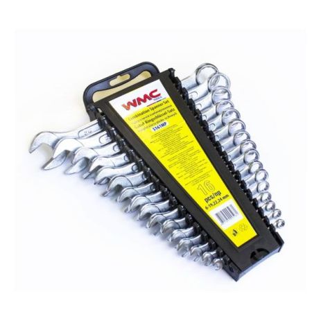 Набор ключей комбинированных 16пр. (6-19, 22, 24мм), в пластиковом держателе WMC TOOLS WT-5161MP