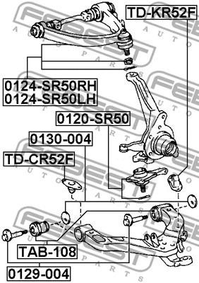 Опора шаровая переднего поворотного кулака Honda Prelude III/Prelude/Toyota, FEBEST (0120SR50)