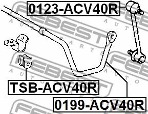 Стабилизатор задний Lexus ES/Toyota Camry/Lexus ES VI, FEBEST (0199ACV40R)