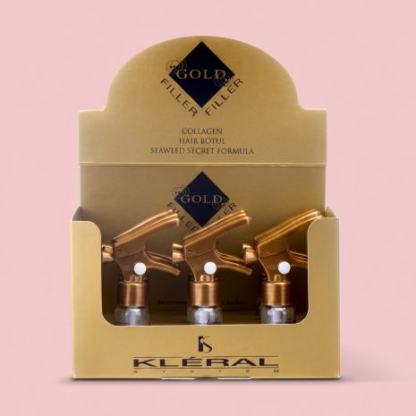 Золотой ботекс Kleral System Gold Filler Collagen Hair Botex для восстановления волос, упаковка 9х10 мл