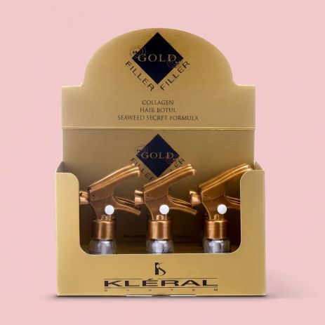 Золотой ботекс Kleral System Gold Filler Collagen Hair Botex для восстановления волос, упаковка 9х10 мл