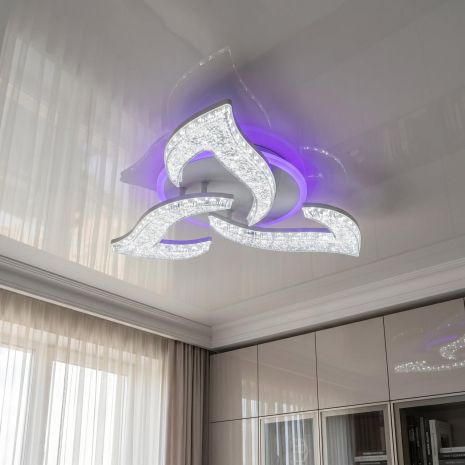 Люстра Лотос Arctic на три лепестка Diasha 50W до 12 м² цвет Белый 2597/3WH 3col dim