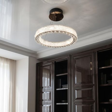 Люстра хрустальное кольцо Diasha 58W до 12 м² цвет Золото 662/500GD