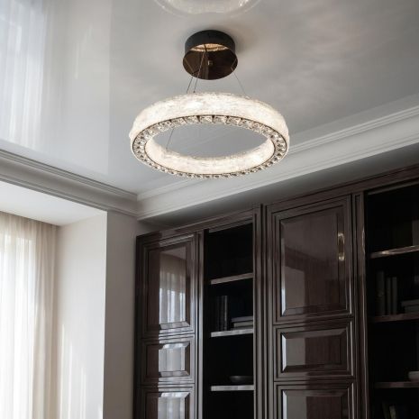 Люстра хрустальное кольцо Diasha 58W до 12 м² цвет Золото 662/500GD