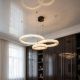 Люстра кришталь на три кільця Diasha 195W до 30 м² колір Золото 662/800+600+400GD
