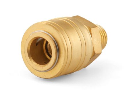 Быстроразъёмное соединение наружное с резьбой 1/4", латунь Miol 81-270