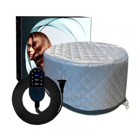 Электрическая термошапка Happy Hair Lux Spa Cap для сушки, ламинирования и лечения волос, серая