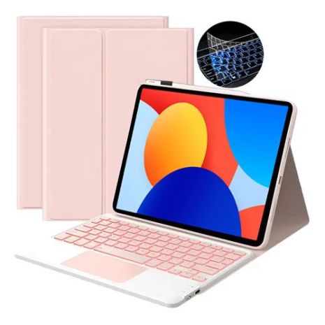 Чохол клавіатура для Xiaomi Redmi Pad SE (11") 2023 Bluetooth Keyboard Світло-рожевий