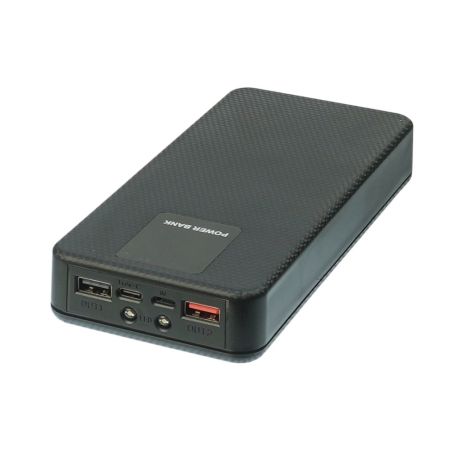 Корпус Multi-powerbank ET6, під елементи 18650 до 6 шт, 22.5W, з ліхтарем, чорний