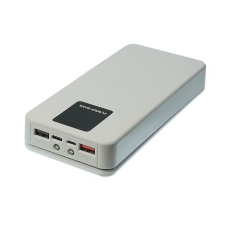 Корпус Multi-powerbank ET6, під елементи 18650 до 6 шт, 22.5W, з ліхтарем, білий