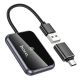 Адаптер бездротовий автомобільний Hoco HU1 CarPlay USB/ Type-C metal grey