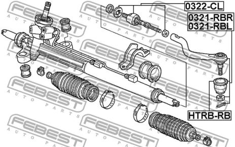 Наконечник рулевой тяги Honda Odyssey, FEBEST (0321RBL)
