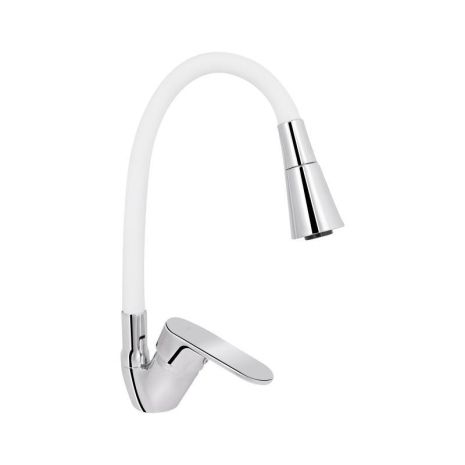 Кухонный смеситель Lidz Tani 008F3 с гибким изливом (k40) LDTAN008F3WCR37037 White / Chrome