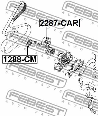 Натяжной ролик поликлинового ремня Honda (GAC) Accord/Hyundai (Huatai) Santa FE, FEBEST (2287CAR)