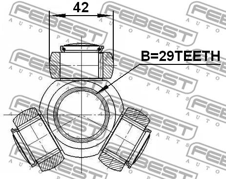 Трипод привода 29x42 Fiat Grande Punto, FEBEST (2516BOX3)
