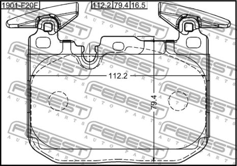 Комплект тормозных колодок передних BMW 4/BMW 4 Gran, FEBEST (1901F20F)