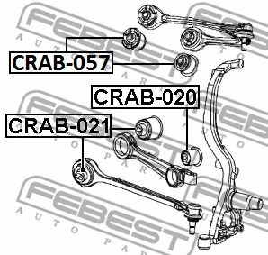 Сайлентблок передней поперечной тяги Dodge Charger/Chrysler 300C, FEBEST (CRAB020)