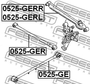 Тяга задняя поперечная правая Mazda 626 IV/Ford Probe I/Probe, FEBEST (0525GERR)