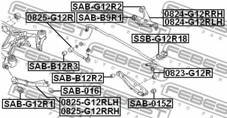 Втулка заднего стабилизатора d18 Subaru Impreza/B3/Impreza III, FEBEST (SSBG12R18)