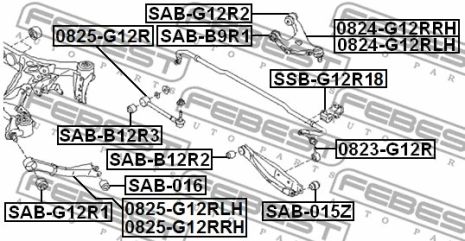 Втулка заднього стабілізатора d18 Subaru Impreza/B3/Impreza III, FEBEST (SSBG12R18)