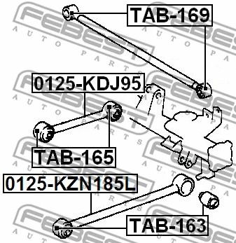 Тяга задняя продольная верхняя Toyota Land Cruiser/Hilux VI/4 Runner, FEBEST (0125KDJ95)