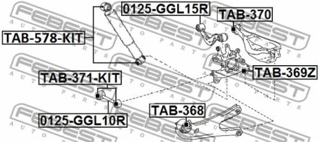 Рычаг подвески, FEBEST (0125GGL10R)